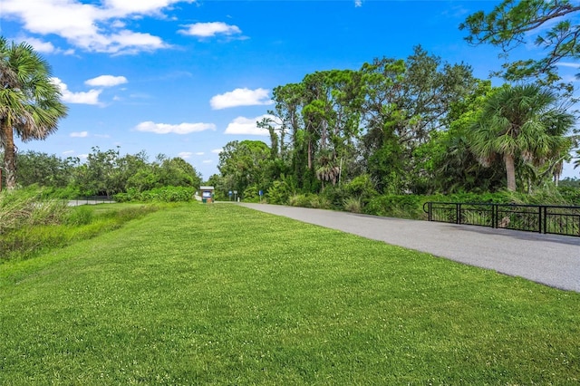 view of property's community featuring a yard