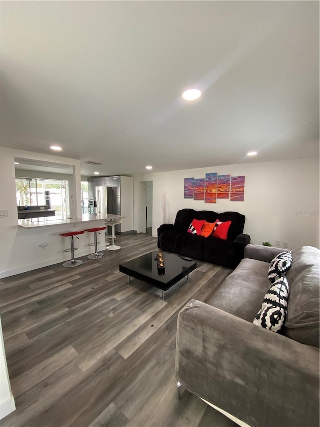 living room featuring wood-type flooring