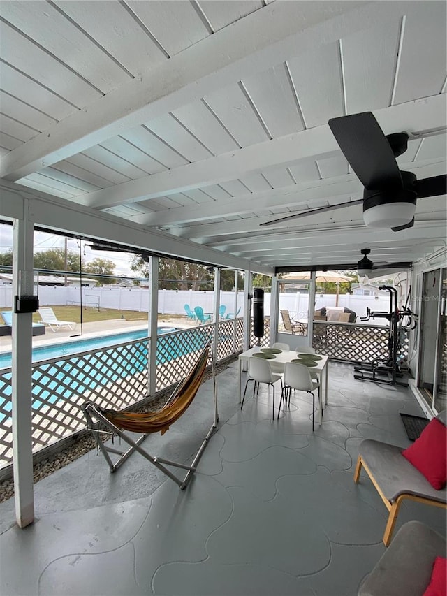 view of patio / terrace with ceiling fan