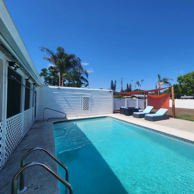 view of pool with an outdoor hangout area and a patio area