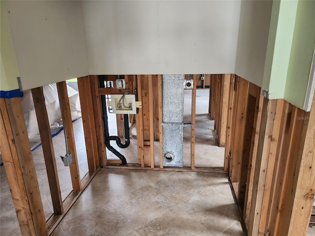 staircase featuring french doors