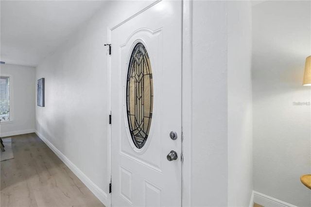 entrance foyer featuring light hardwood / wood-style flooring