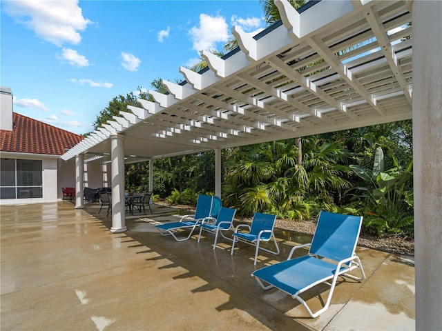 view of patio / terrace with a pergola