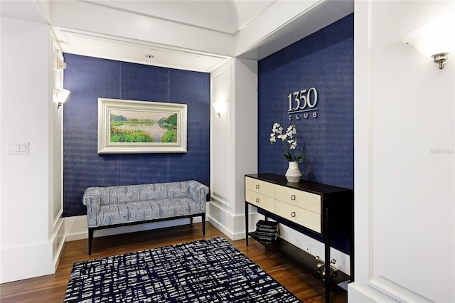 interior space featuring dark hardwood / wood-style flooring