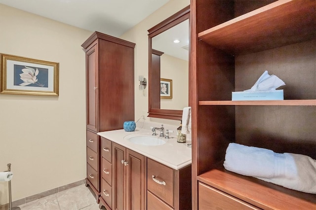 bathroom featuring vanity and tile patterned floors