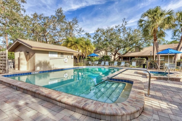 view of pool with a patio area