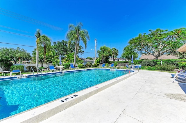 view of pool with a patio area