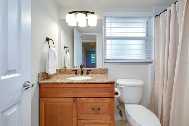 bathroom with toilet and vanity