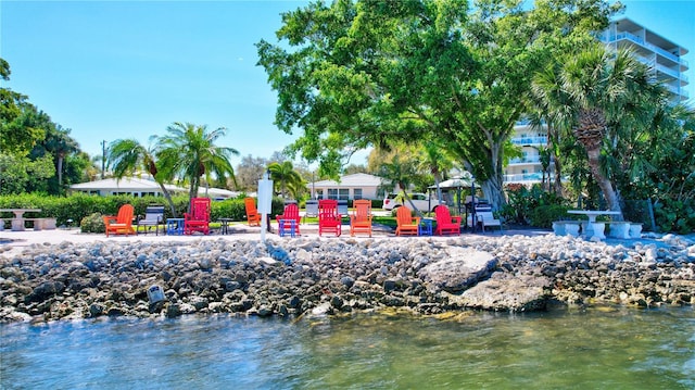 view of property's community featuring a water view