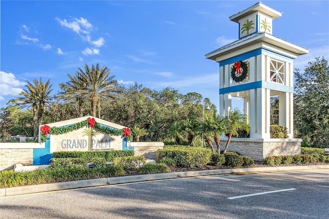 view of community sign