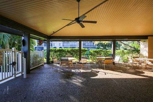 view of patio / terrace with ceiling fan