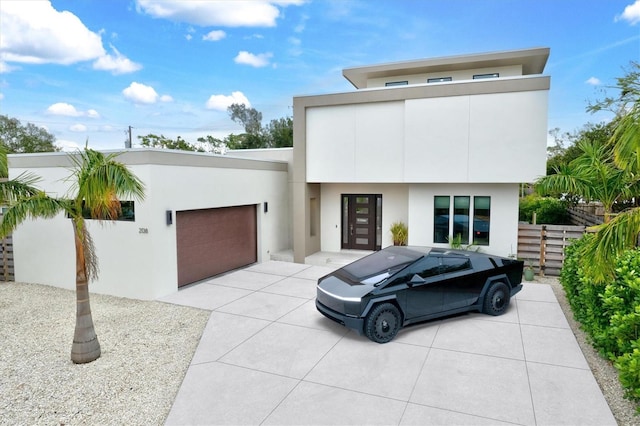 contemporary house featuring a garage