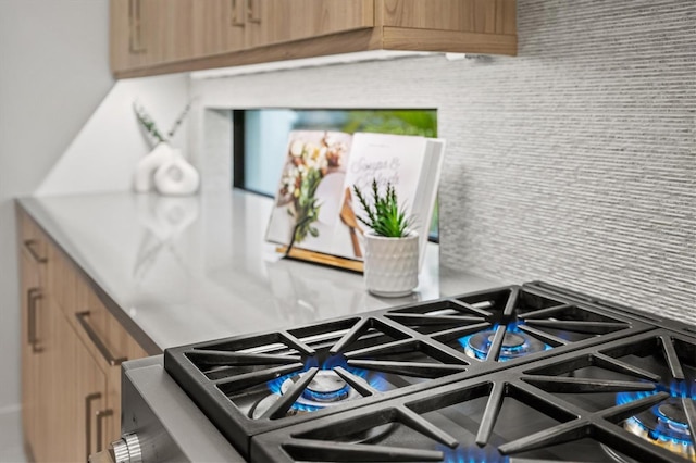 interior details featuring decorative backsplash