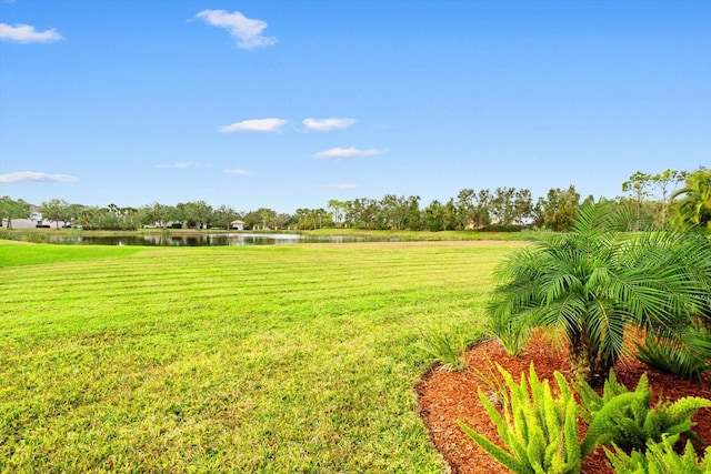 view of yard featuring a water view