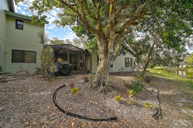 exterior space featuring a lanai