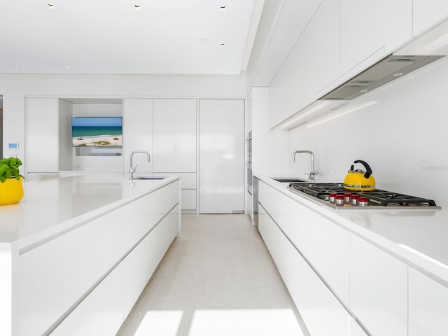 kitchen with modern cabinets and a sink