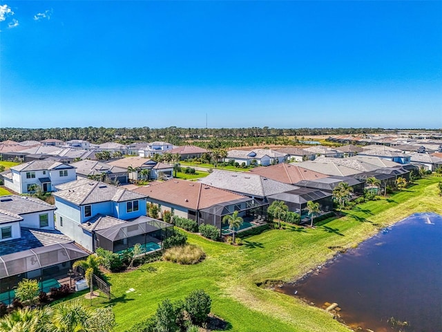 aerial view with a residential view