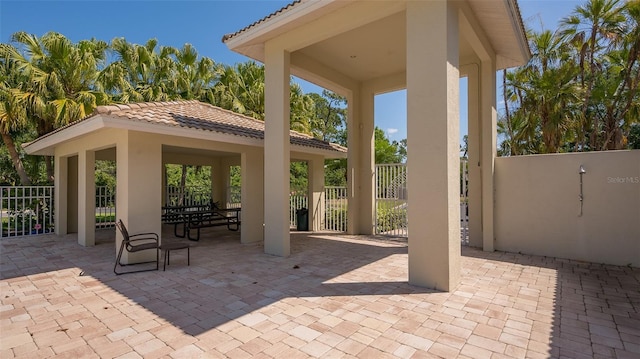 view of patio with a gazebo