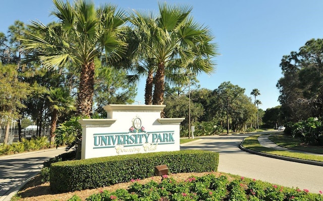 view of community sign