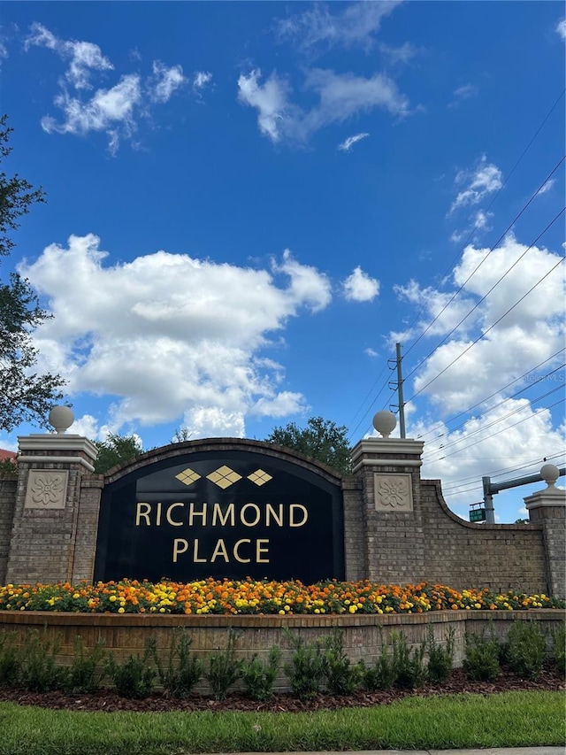 view of community sign