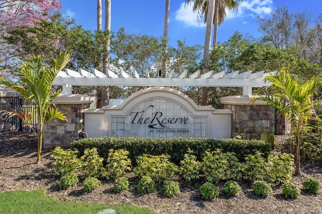 view of community sign