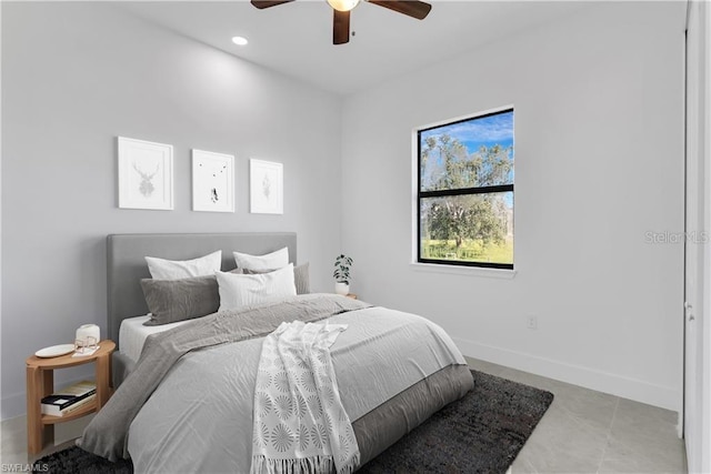 bedroom with ceiling fan