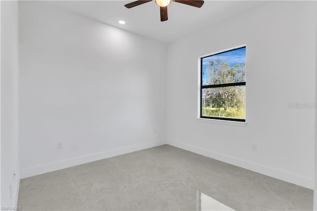 empty room with ceiling fan