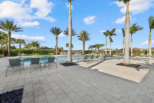 view of pool with a patio area