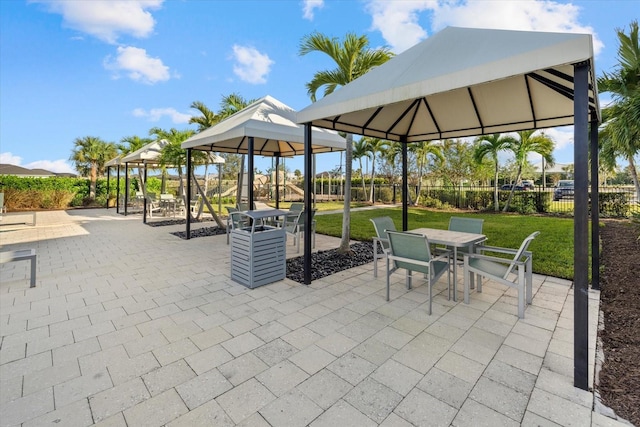 view of patio with a gazebo