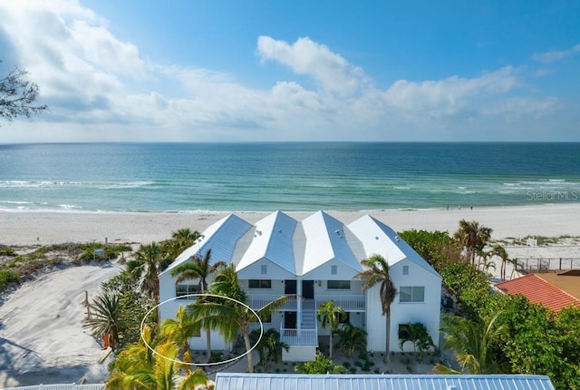 water view with a view of the beach