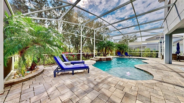 1457 Olympic Club Blvd, Champions Gate, FL 33896 - swimming pool featuring a patio area and glass enclosure