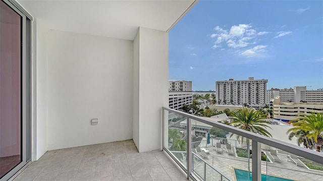 balcony with a view of city