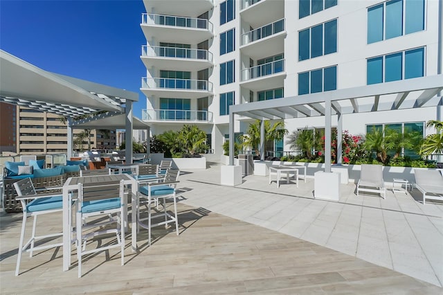 view of patio with a pergola