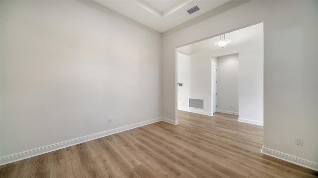 empty room featuring light wood-type flooring