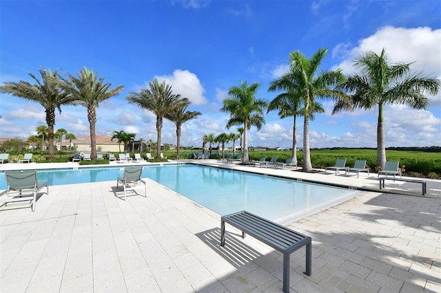 view of pool with a patio