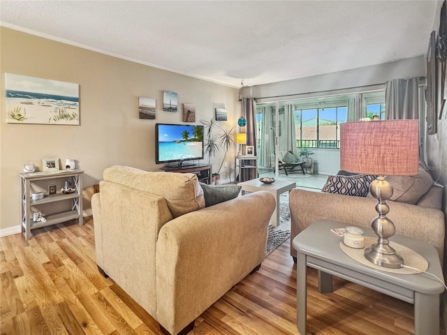 living room featuring light wood-type flooring