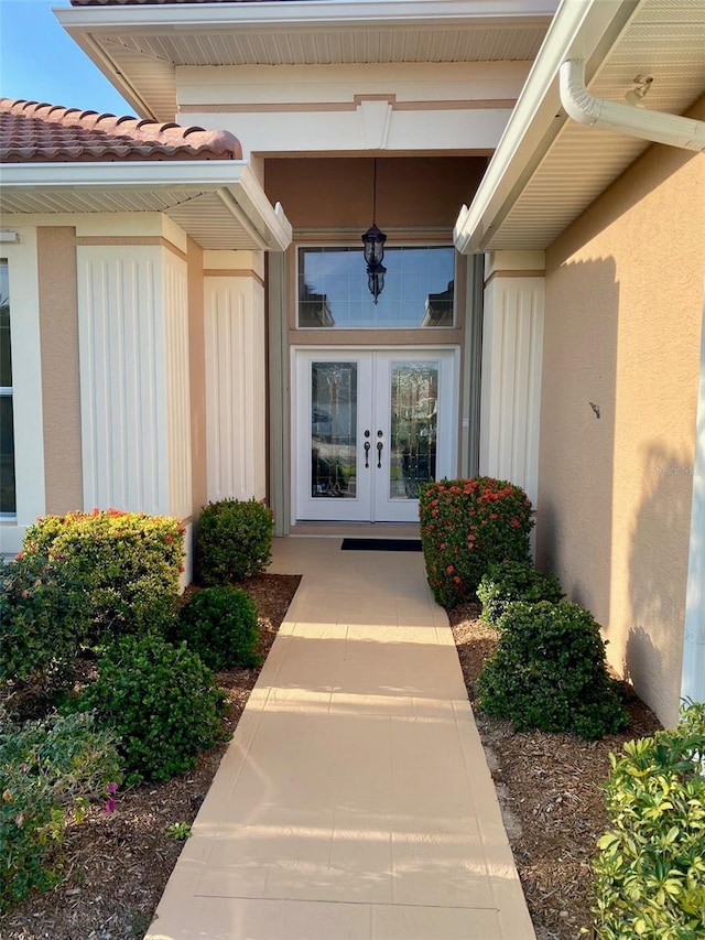 entrance to property with french doors