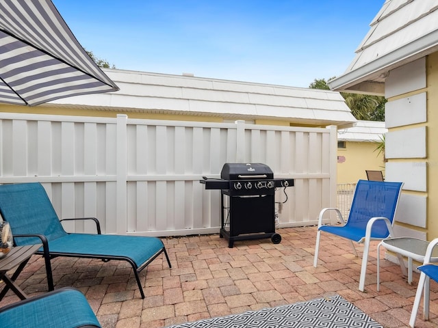 view of patio featuring grilling area