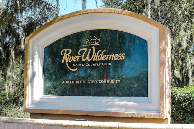 view of community sign