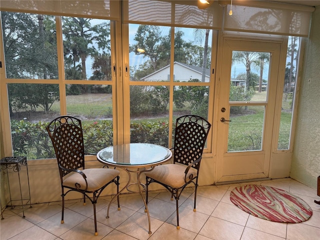 view of sunroom