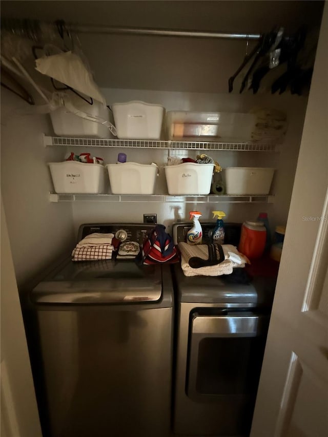 laundry area featuring washer and clothes dryer