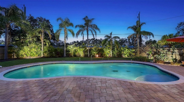 outdoor pool featuring a patio area