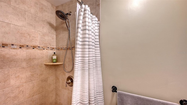 interior details with tiled shower