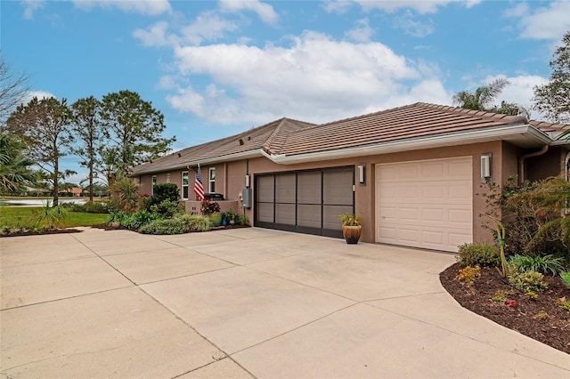 ranch-style home with a garage