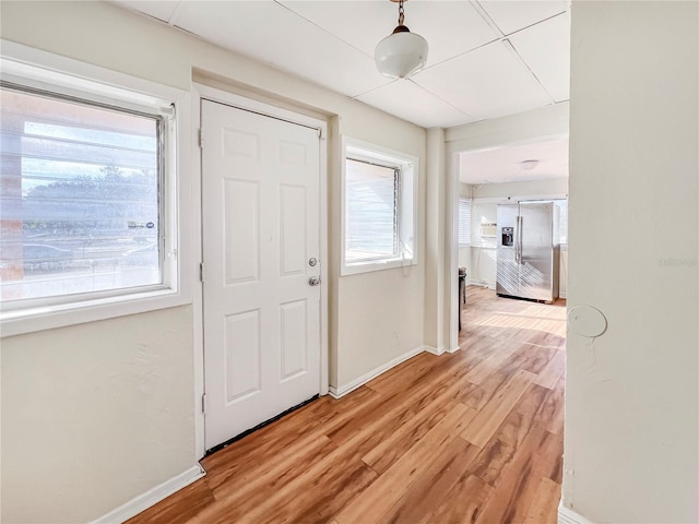 entryway with hardwood / wood-style floors and a wealth of natural light