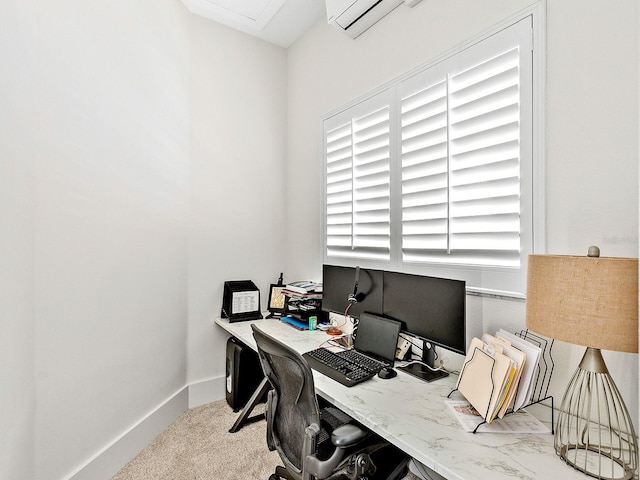 view of carpeted office space