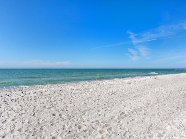 property view of water with a beach view