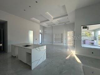 419 NW 4th Ter, Cape Coral, FL 33993 - kitchen featuring open floor plan, a center island, and a towering ceiling