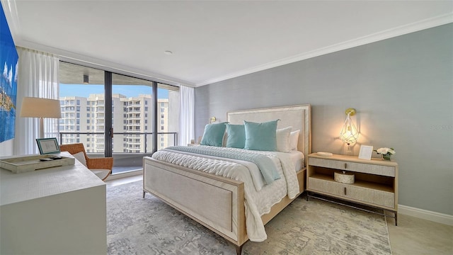 bedroom with floor to ceiling windows