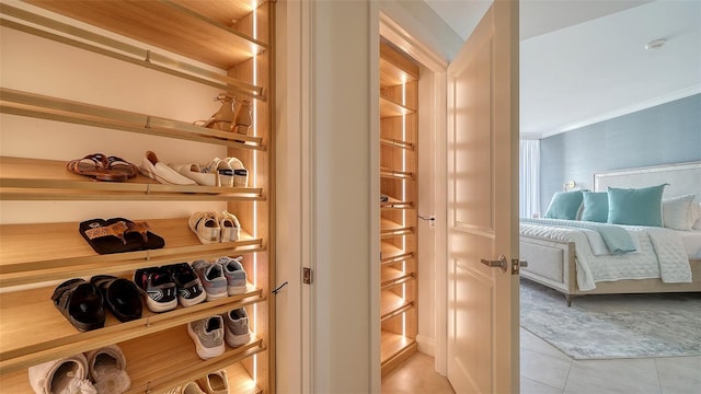 wine cellar featuring light tile patterned floors